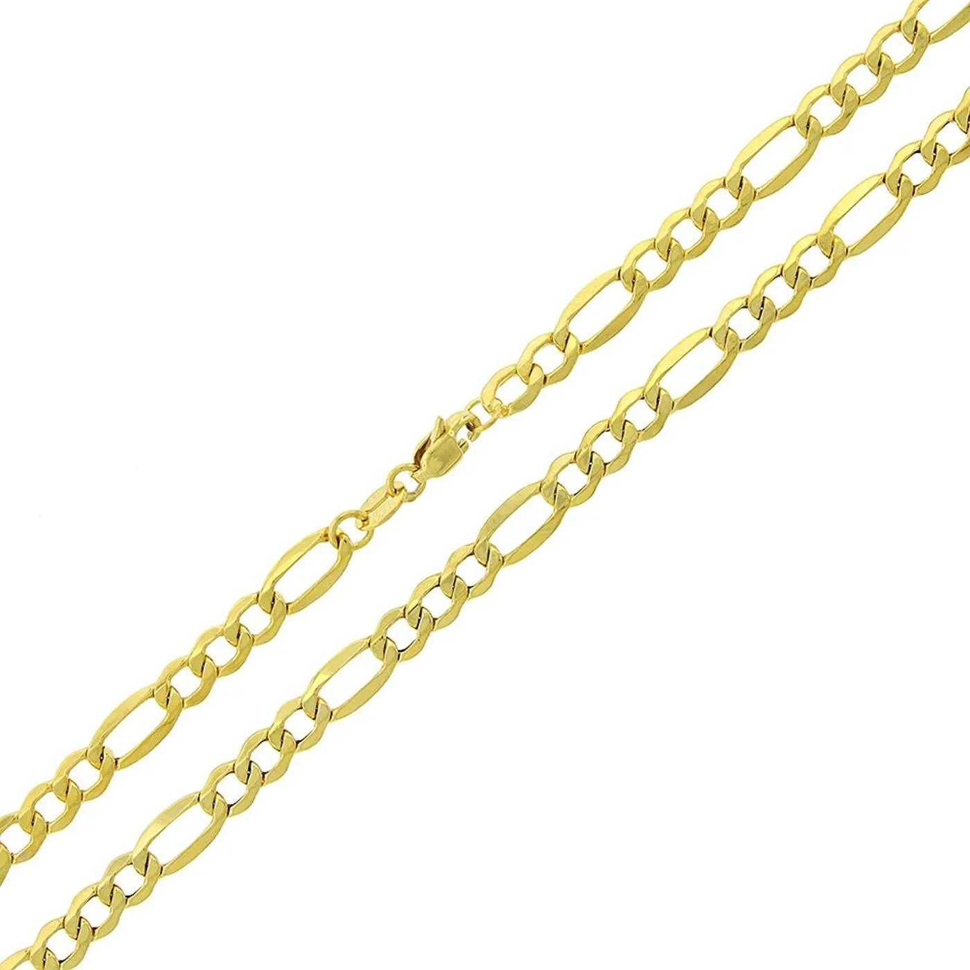 10K Yellow Gold 4.5MM Hollow Figaro Link Chains|Fine Gold Jewelry