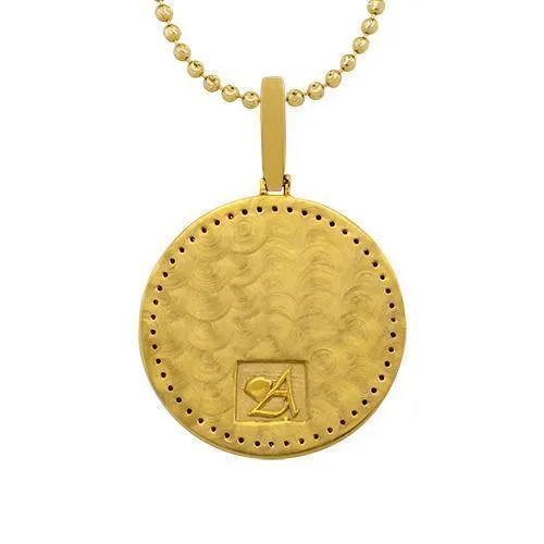 10k Yellow Gold Diamond Custom Bitcoin Pendant 1 Ctw