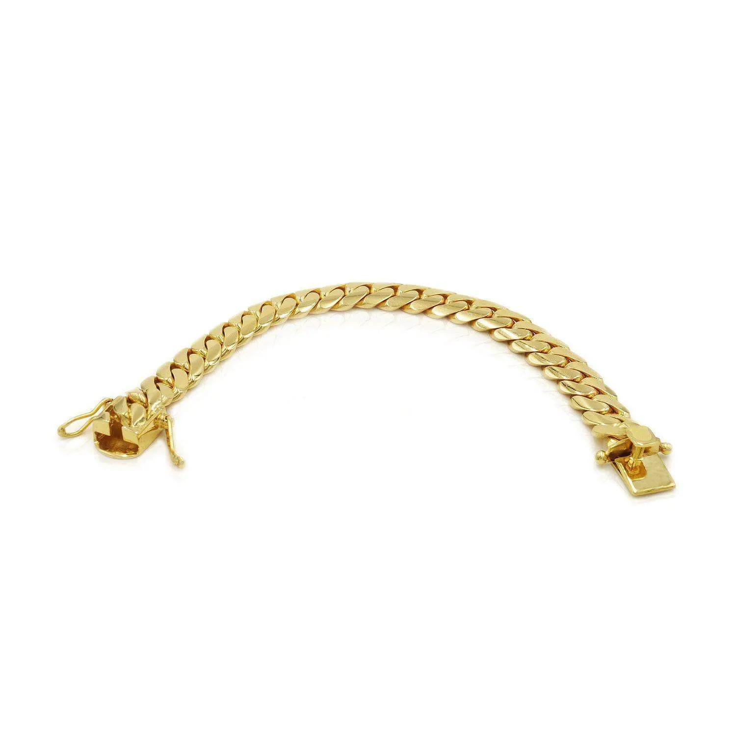 12mm Solid Cuban Link Bracelet in 10K Yellow Gold