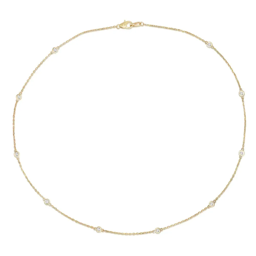 14K Yellow Gold 1Ct Diamond  Necklace