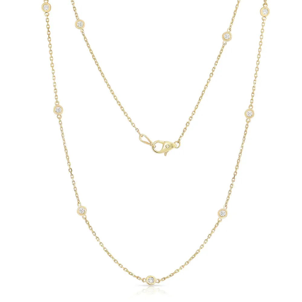 14K Yellow Gold 1Ct Diamond  Necklace