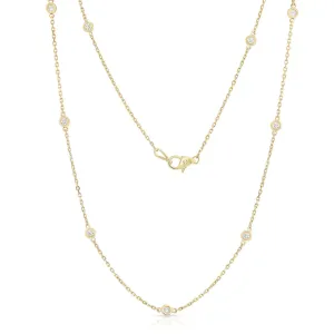 14K Yellow Gold 1Ct Diamond  Necklace