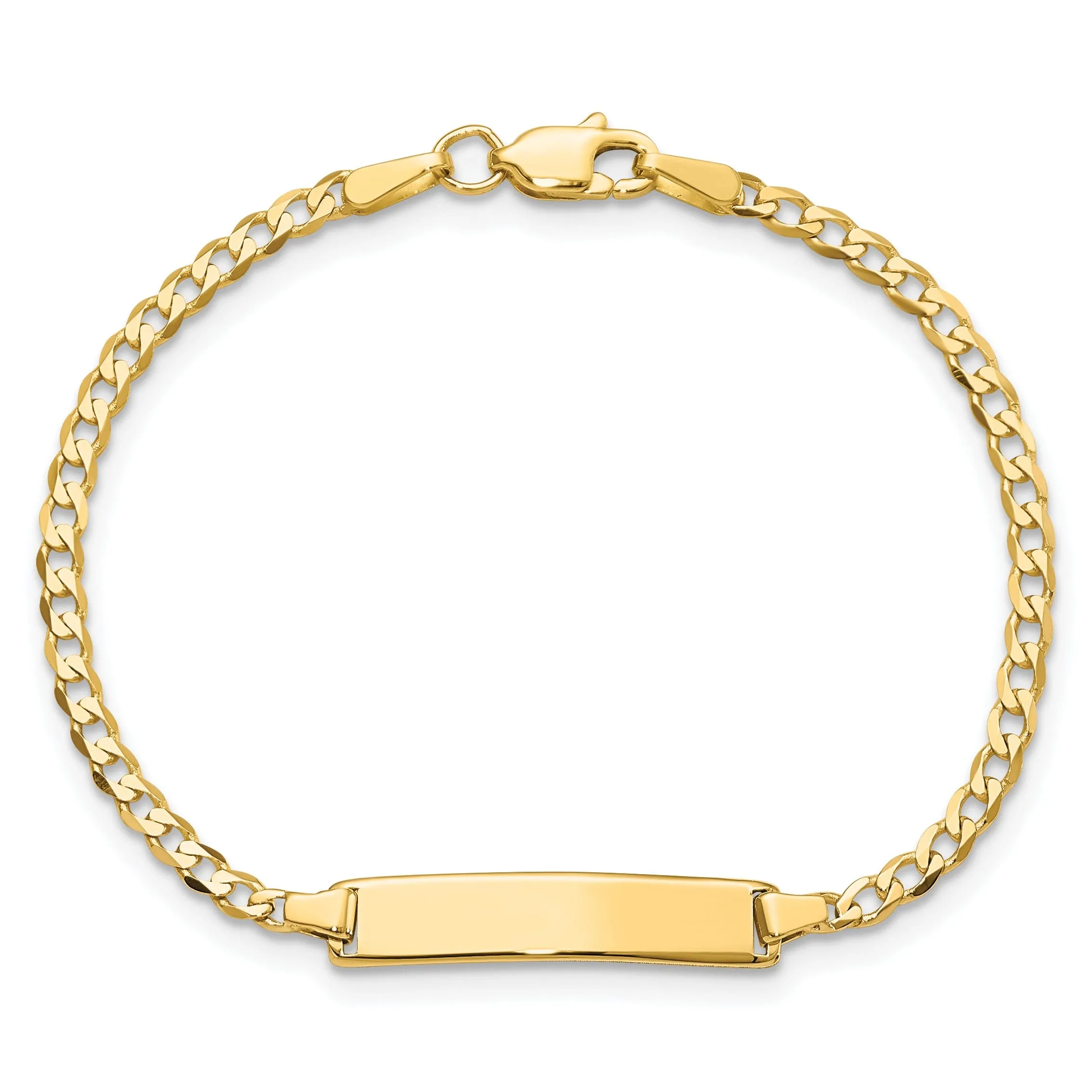 14K Yellow Gold Childrens Curb Link ID Bracelet