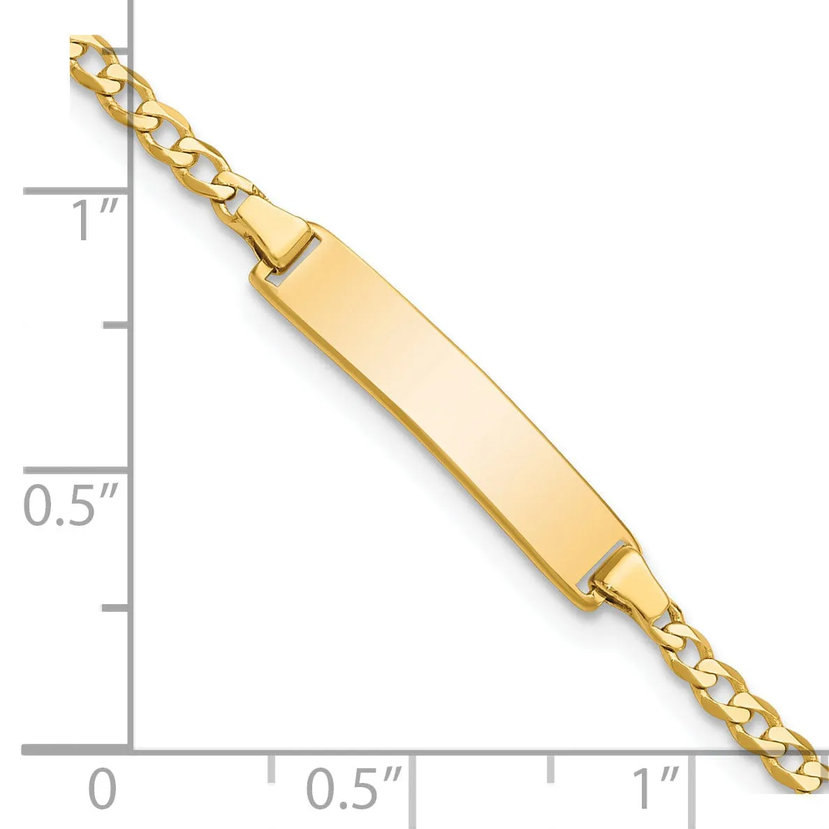 14K Yellow Gold Childrens Curb Link ID Bracelet