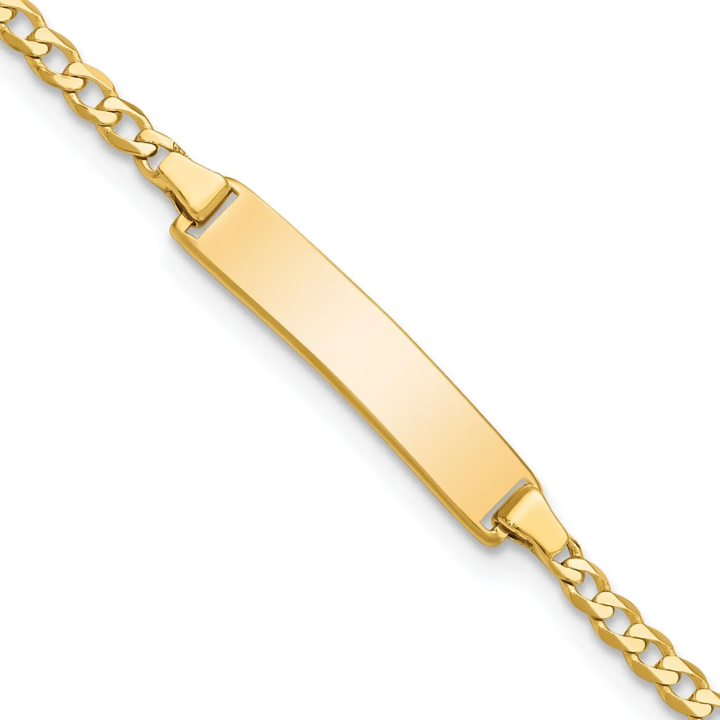 14K Yellow Gold Childrens Curb Link ID Bracelet