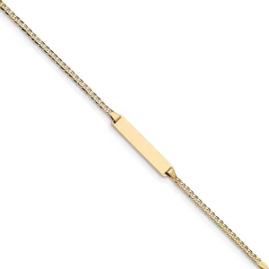 14K Yellow Gold Childrens Curb Link ID Bracelet
