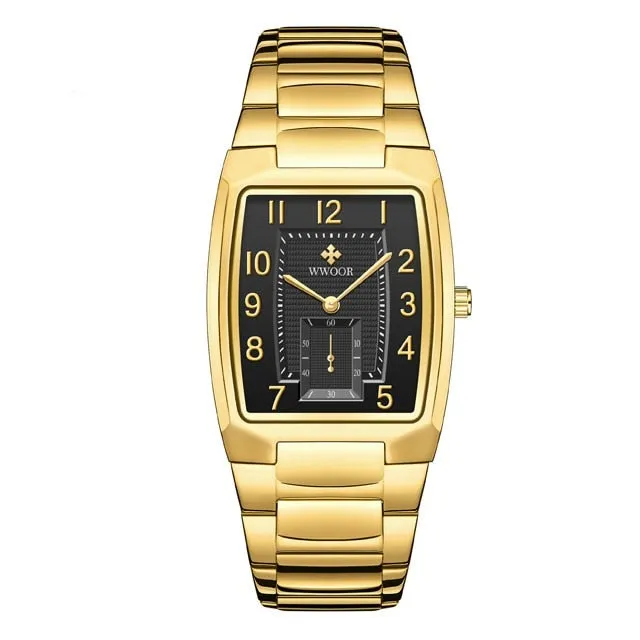 18K Yellow Gold Women Watch Women Bracelet Wrist Jewelry