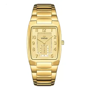 18K Yellow Gold Women Watch Women Bracelet Wrist Jewelry