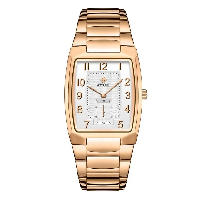 18K Yellow Gold Women Watch Women Bracelet Wrist Jewelry