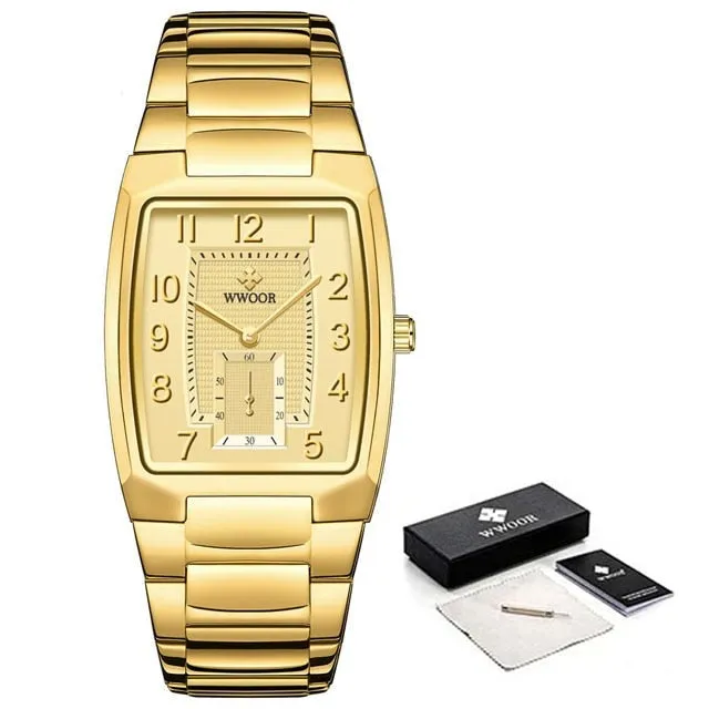 18K Yellow Gold Women Watch Women Bracelet Wrist Jewelry