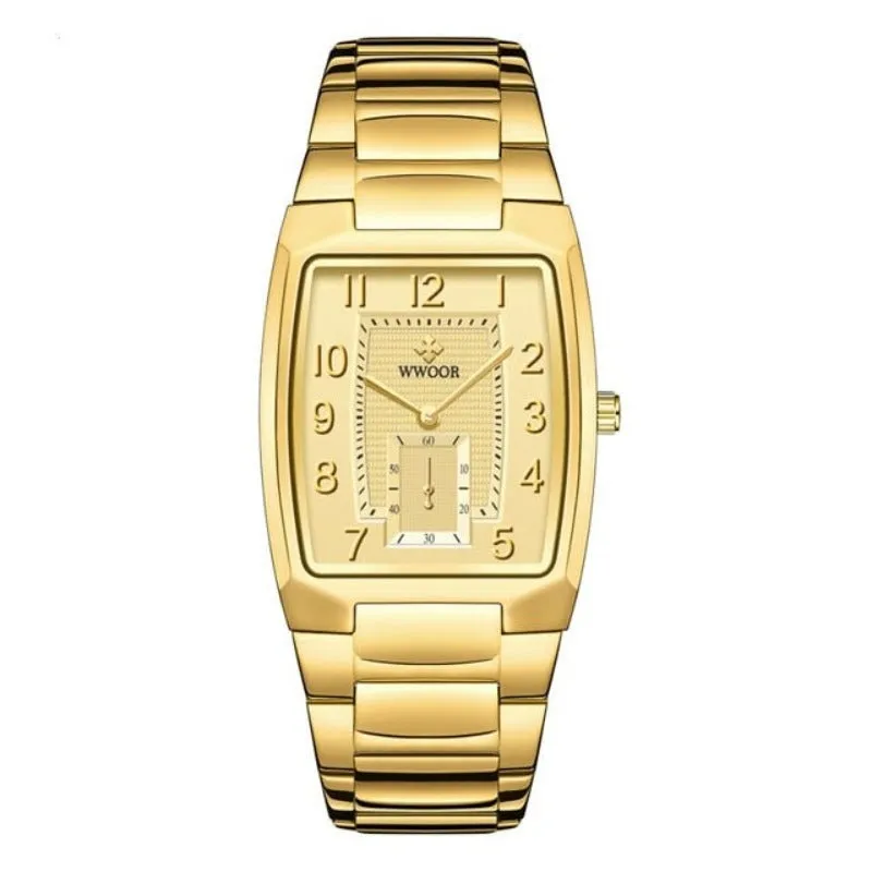 18K Yellow Gold Women Watch Women Bracelet Wrist Jewelry