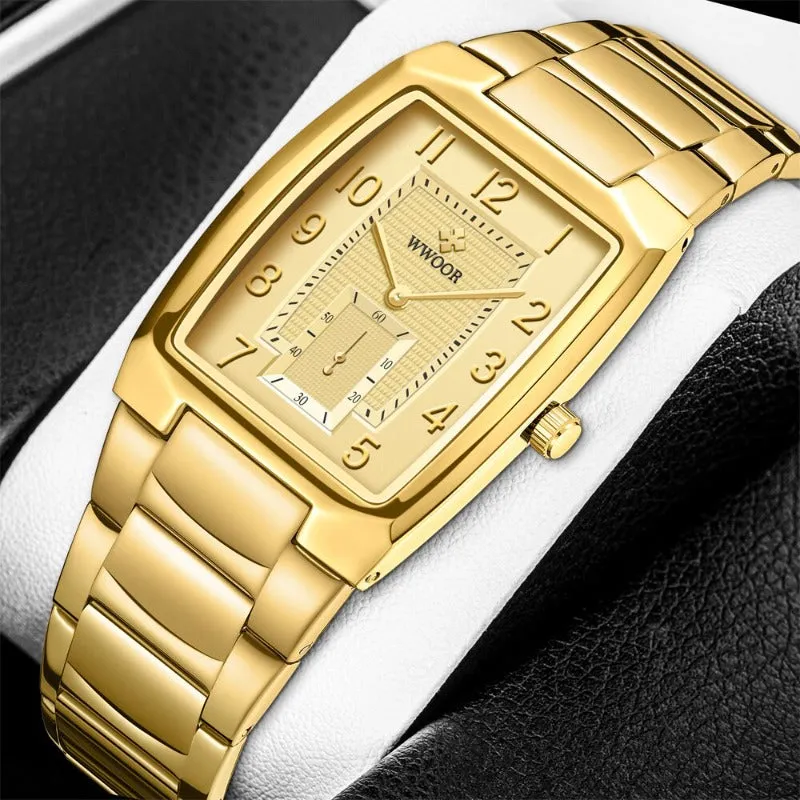 18K Yellow Gold Women Watch Women Bracelet Wrist Jewelry