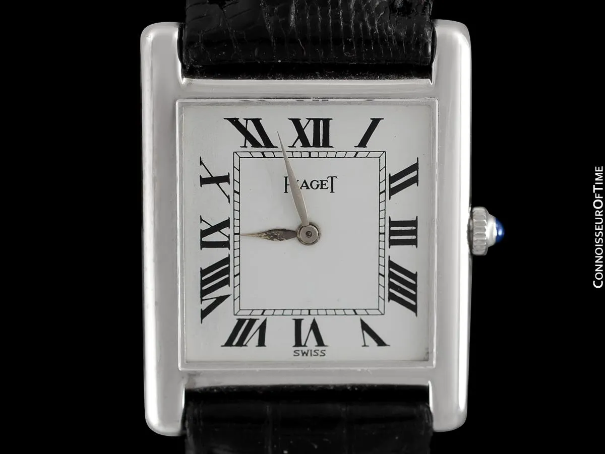 1960's Piaget Vintage Mens Midsize Unisex Watch with Award Winning 9P Movement - 18K White Gold