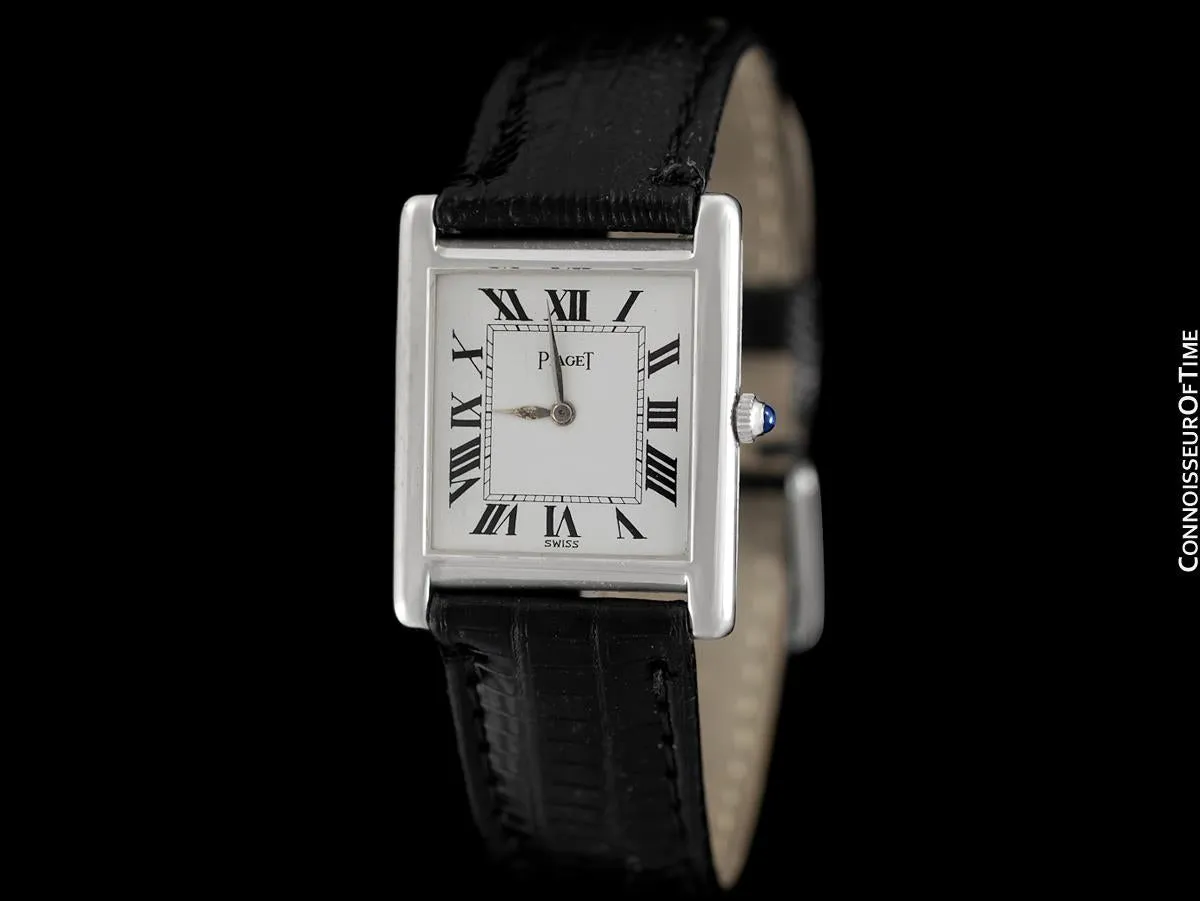 1960's Piaget Vintage Mens Midsize Unisex Watch with Award Winning 9P Movement - 18K White Gold