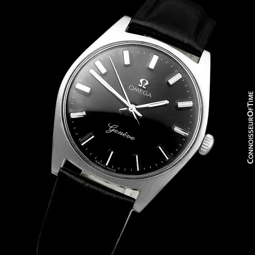 1970 Omega Geneve Vintage Mens Waterproof Style Dress Watch - Stainless Steel