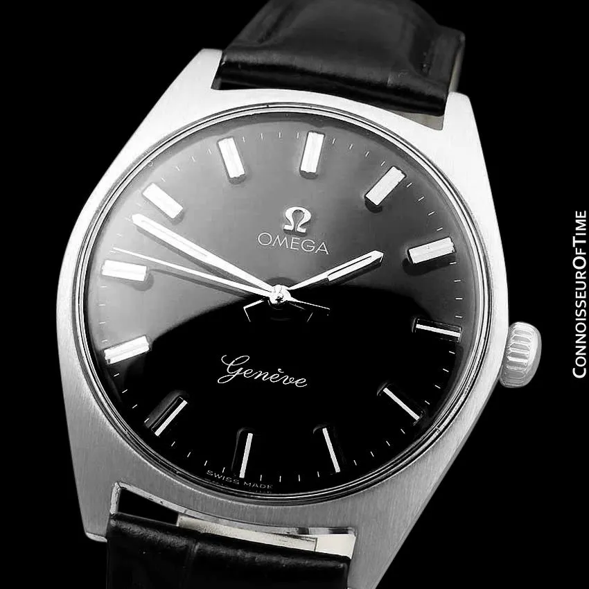 1970 Omega Geneve Vintage Mens Waterproof Style Dress Watch - Stainless Steel