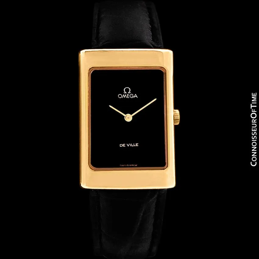 1973 Omega De Ville Vintage Mens Midsize Dress Watch - 18K Gold Plated