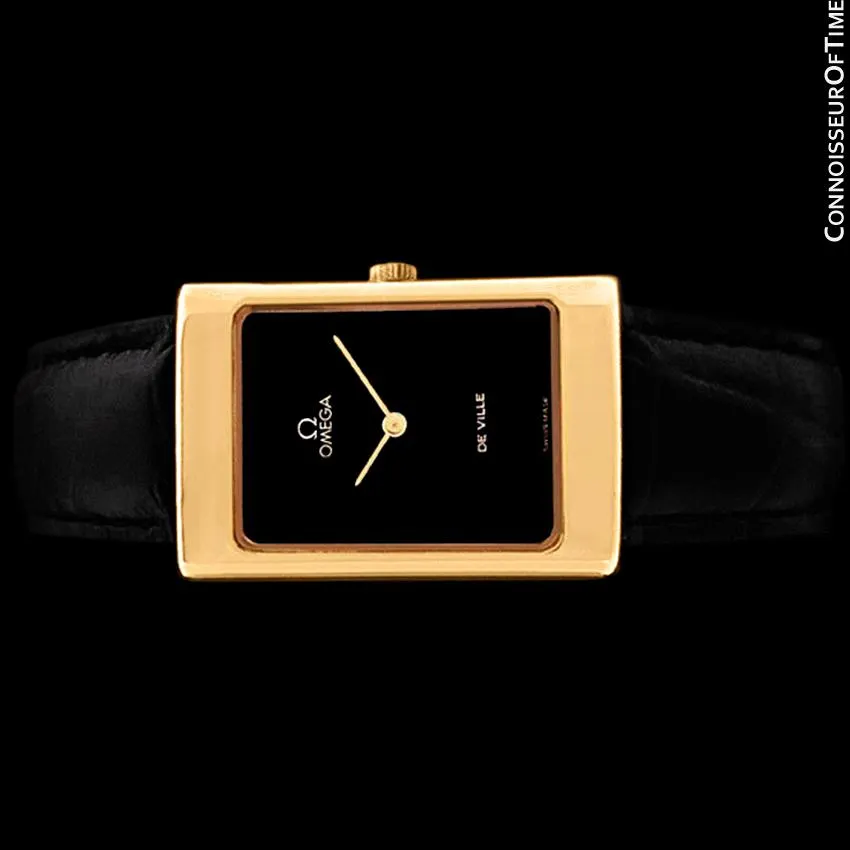 1973 Omega De Ville Vintage Mens Midsize Dress Watch - 18K Gold Plated