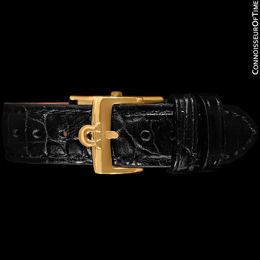 1973 Omega De Ville Vintage Mens Midsize Dress Watch - 18K Gold Plated