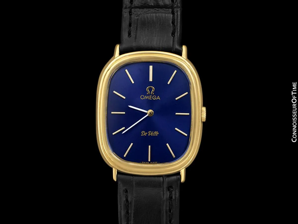 1974 Omega De Ville Vintage Mens Handwound Ellipse Ultra Thin Dress Watch - 18K Gold Plated & Stainless Steel