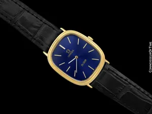1974 Omega De Ville Vintage Mens Handwound Ellipse Ultra Thin Dress Watch - 18K Gold Plated & Stainless Steel