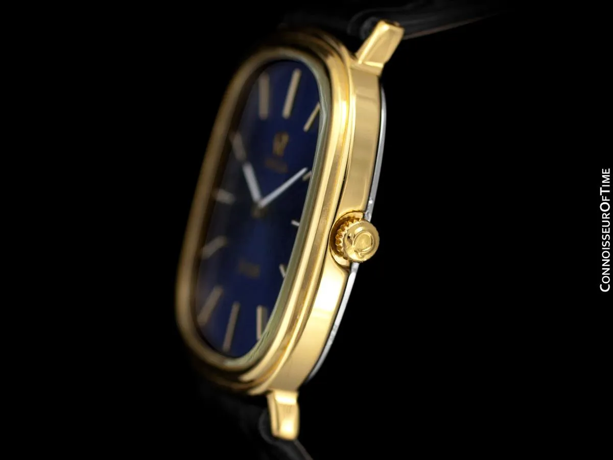 1974 Omega De Ville Vintage Mens Handwound Ellipse Ultra Thin Dress Watch - 18K Gold Plated & Stainless Steel