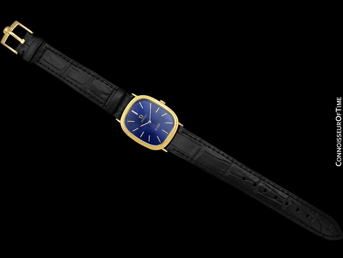 1974 Omega De Ville Vintage Mens Handwound Ellipse Ultra Thin Dress Watch - 18K Gold Plated & Stainless Steel