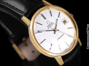 1979 Omega Vintage Seamaster Mens Watch, Automatic, Date - 18K Gold Plated & Stainless Steel