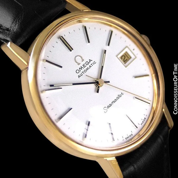 1979 Omega Vintage Seamaster Mens Watch, Automatic, Date - 18K Gold Plated & Stainless Steel
