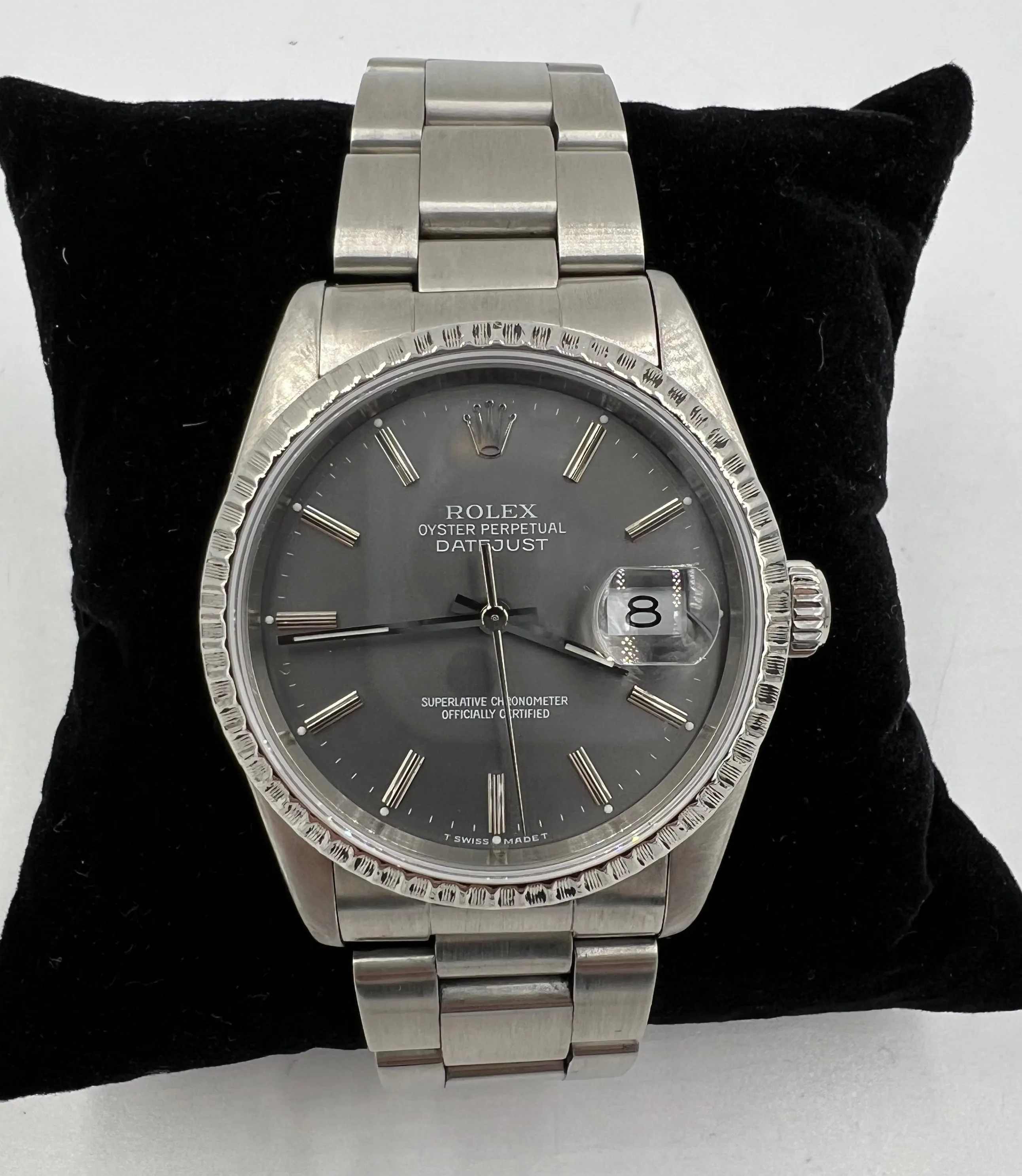 1989 Rolex Datejust Oyster Perpetual Gray Dial Stainless Steel Watch