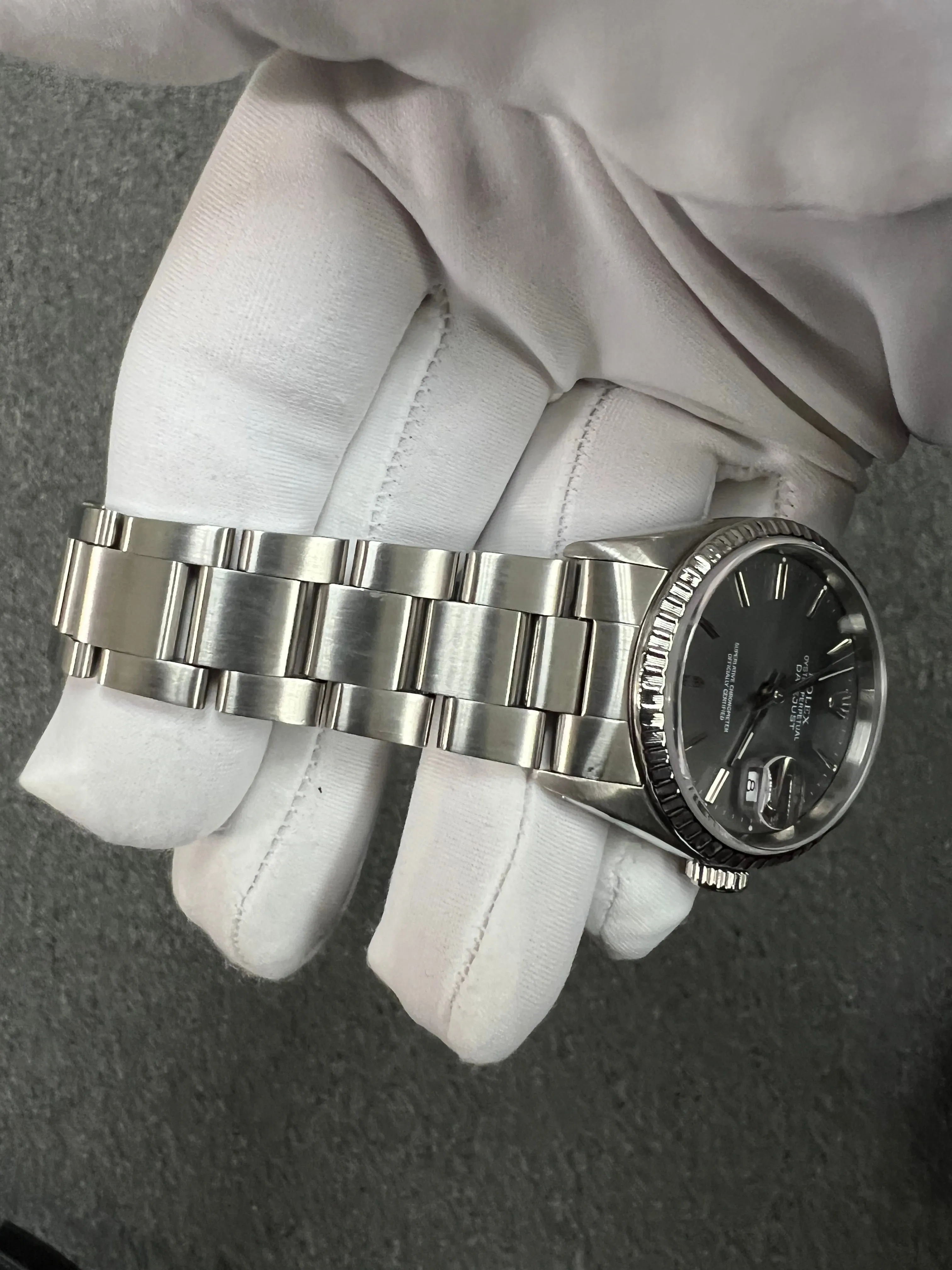 1989 Rolex Datejust Oyster Perpetual Gray Dial Stainless Steel Watch