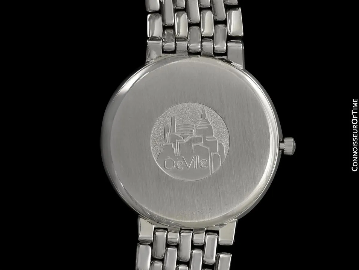 1998 Omega De Ville Mens Dress Watch with Tiffany Blue Dial & Date - Stainless Steel