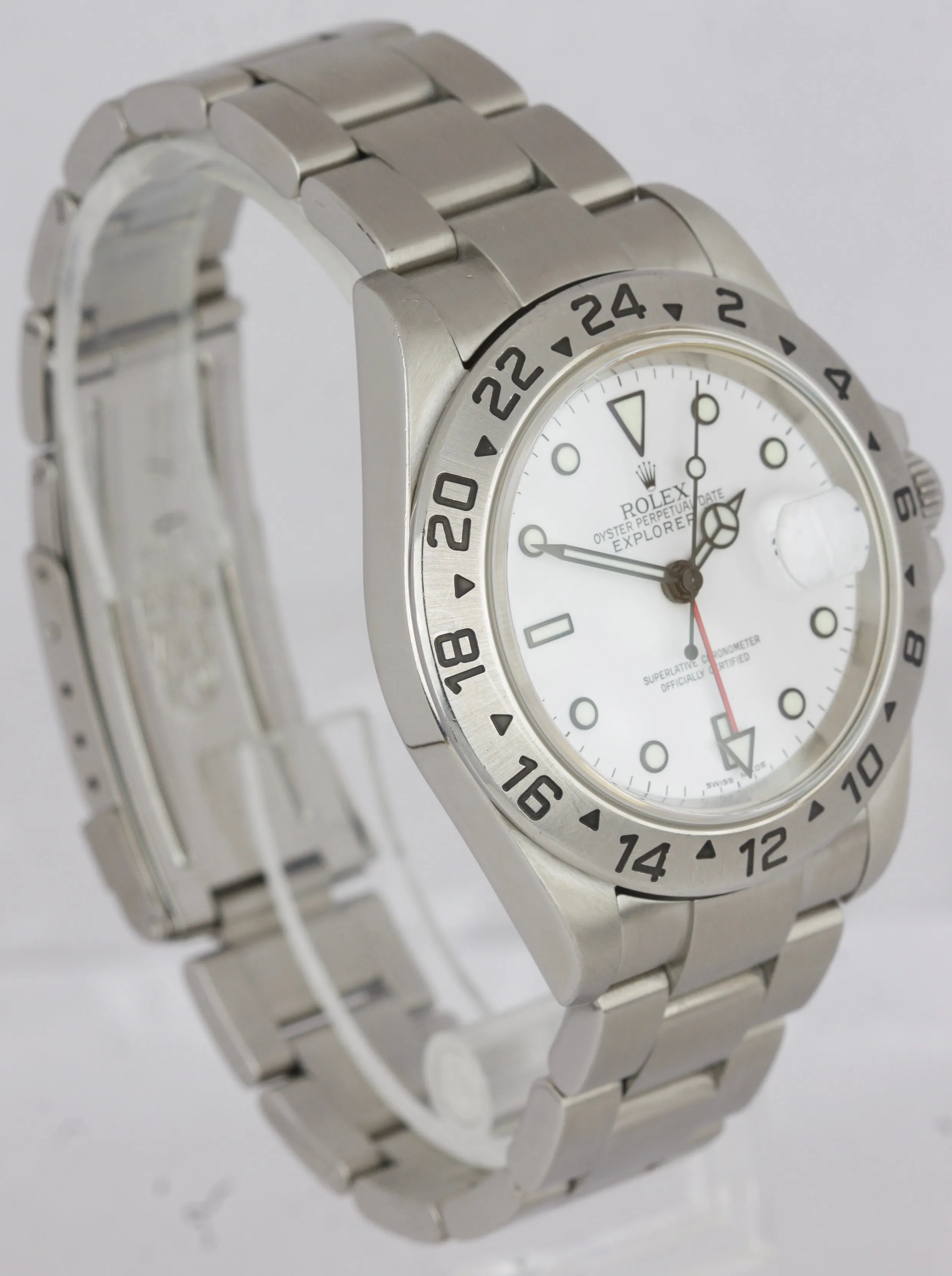 2007 UNPOLISHED Rolex Explorer II Stainless Polar White Date GMT 40mm 16570