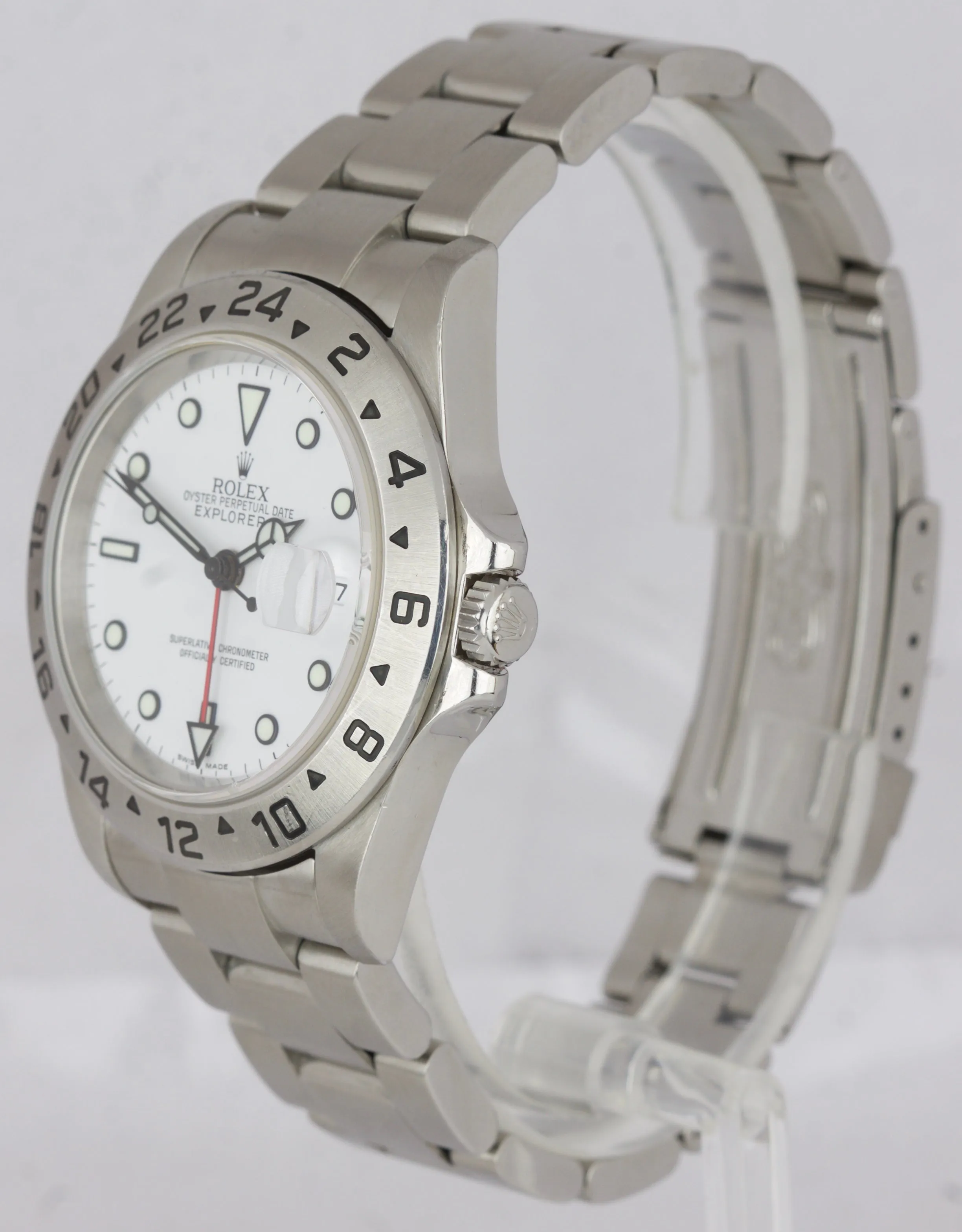 2007 UNPOLISHED Rolex Explorer II Stainless Polar White Date GMT 40mm 16570