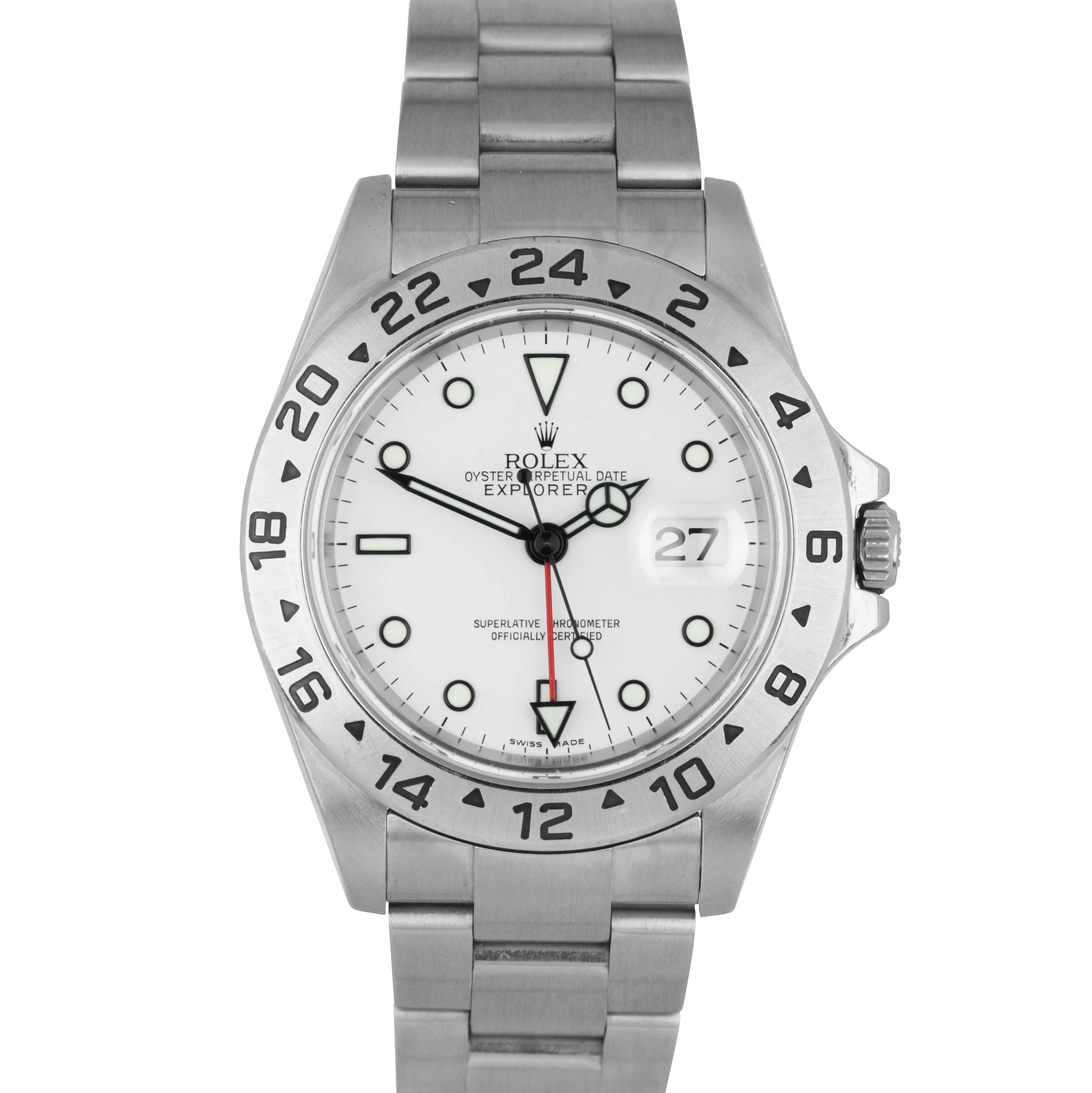 2007 UNPOLISHED Rolex Explorer II Stainless Polar White Date GMT 40mm 16570