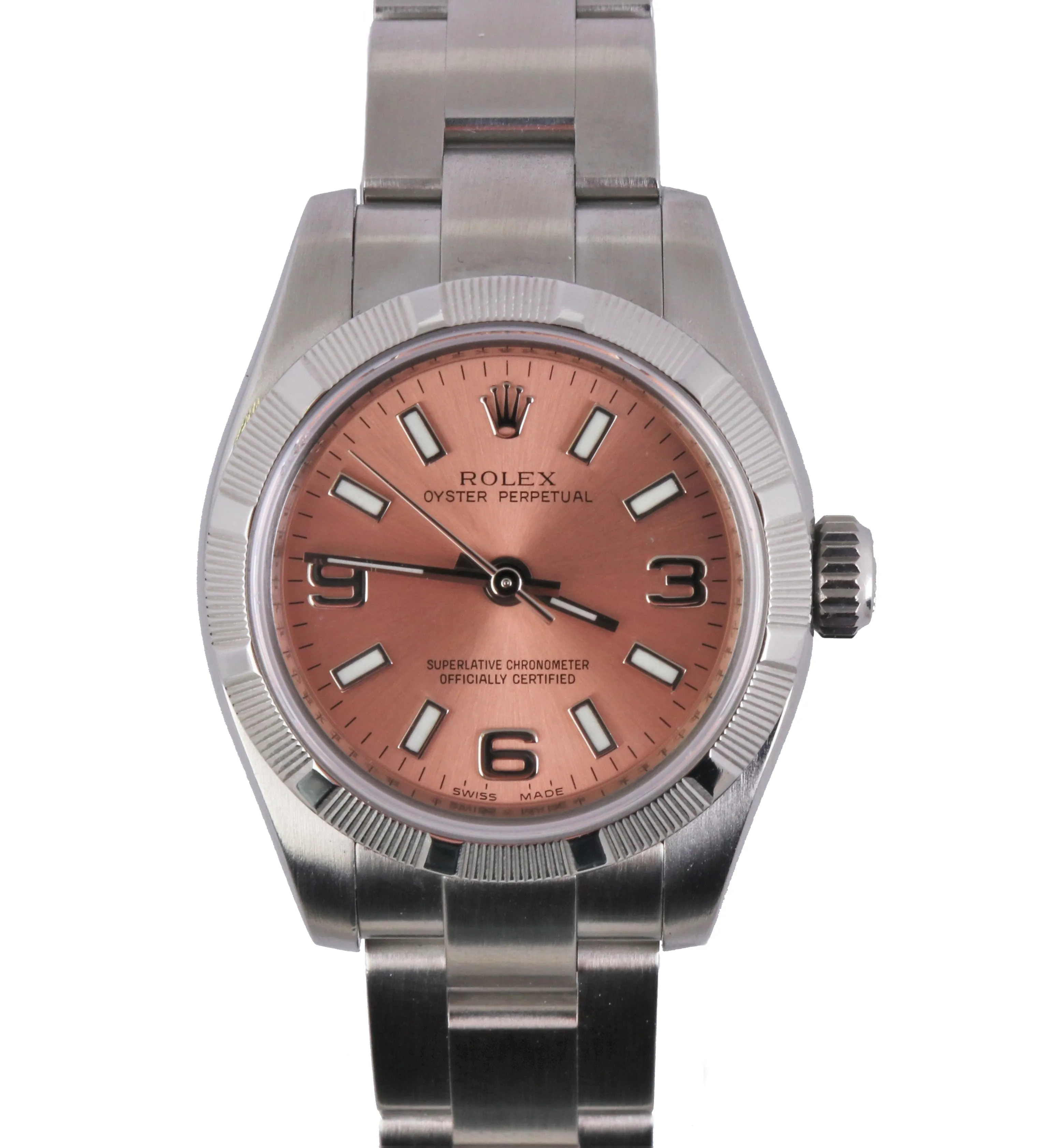 2009 Ladies Rolex Oyster Perpetual Salmon 176210 Stainless 26mm Oyster Watch