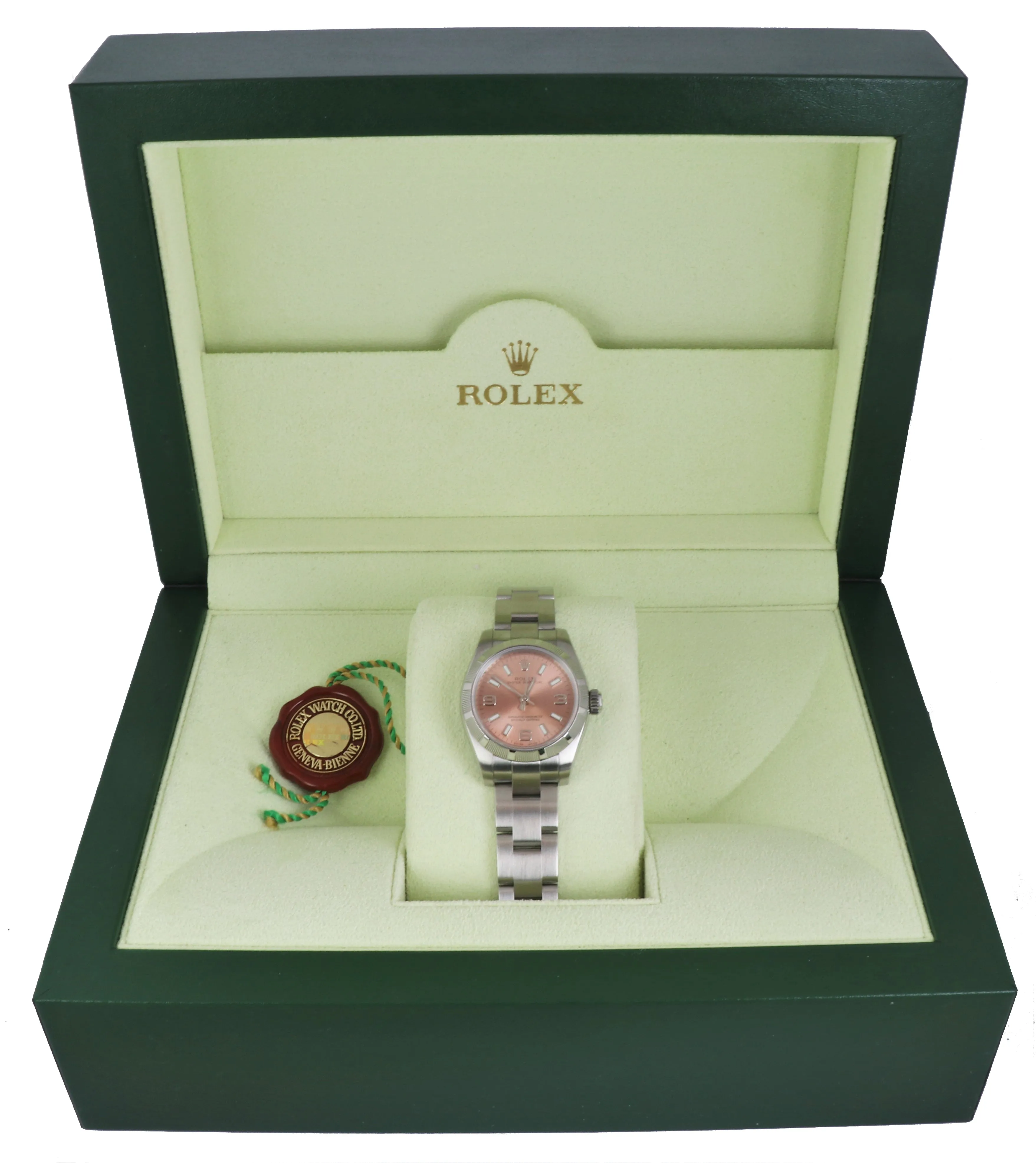 2009 Ladies Rolex Oyster Perpetual Salmon 176210 Stainless 26mm Oyster Watch