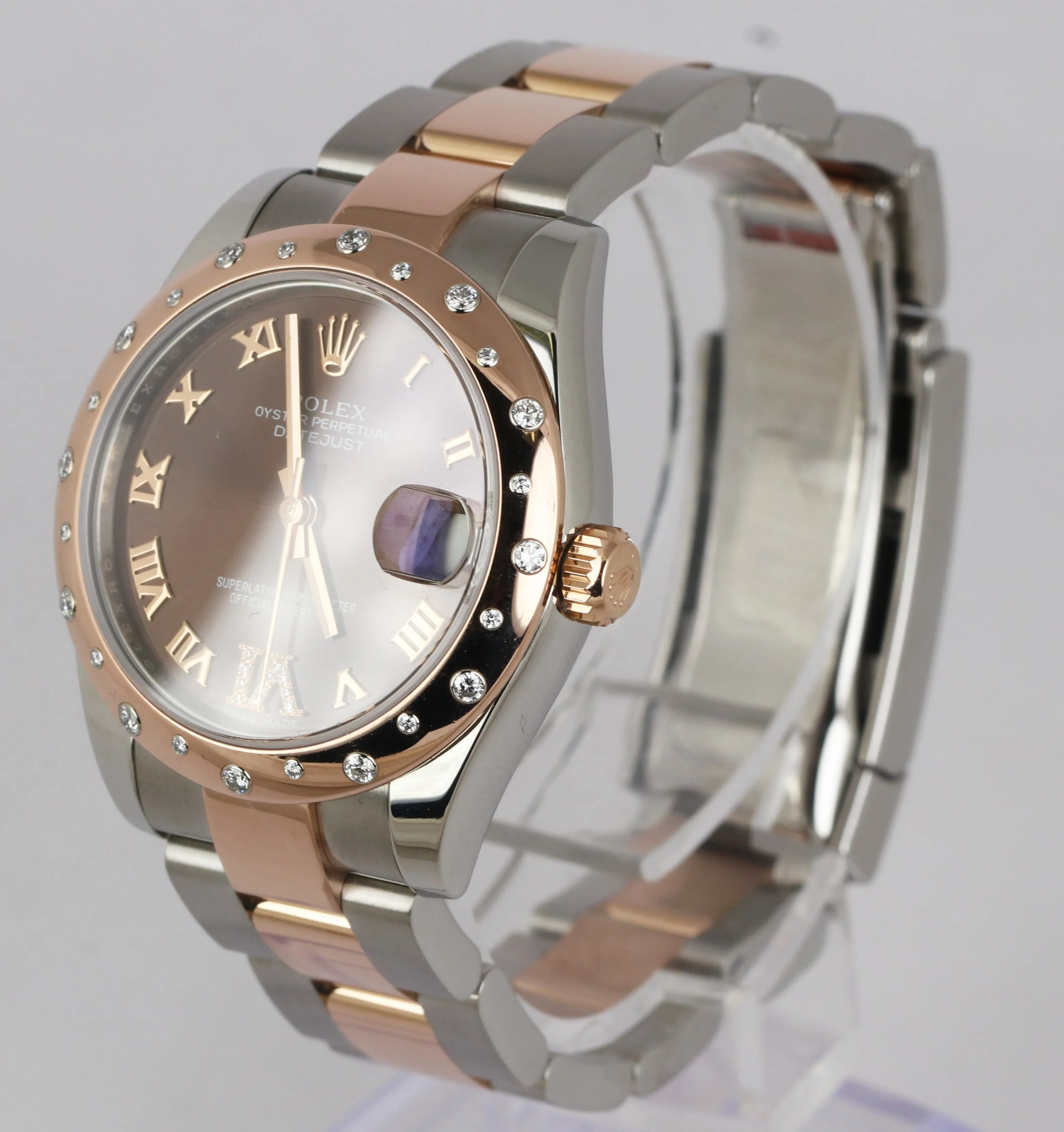 2017 Rolex DateJust 31 Rose Gold Chocolate DIAMOND Two-Tone 31mm Oyster 178341