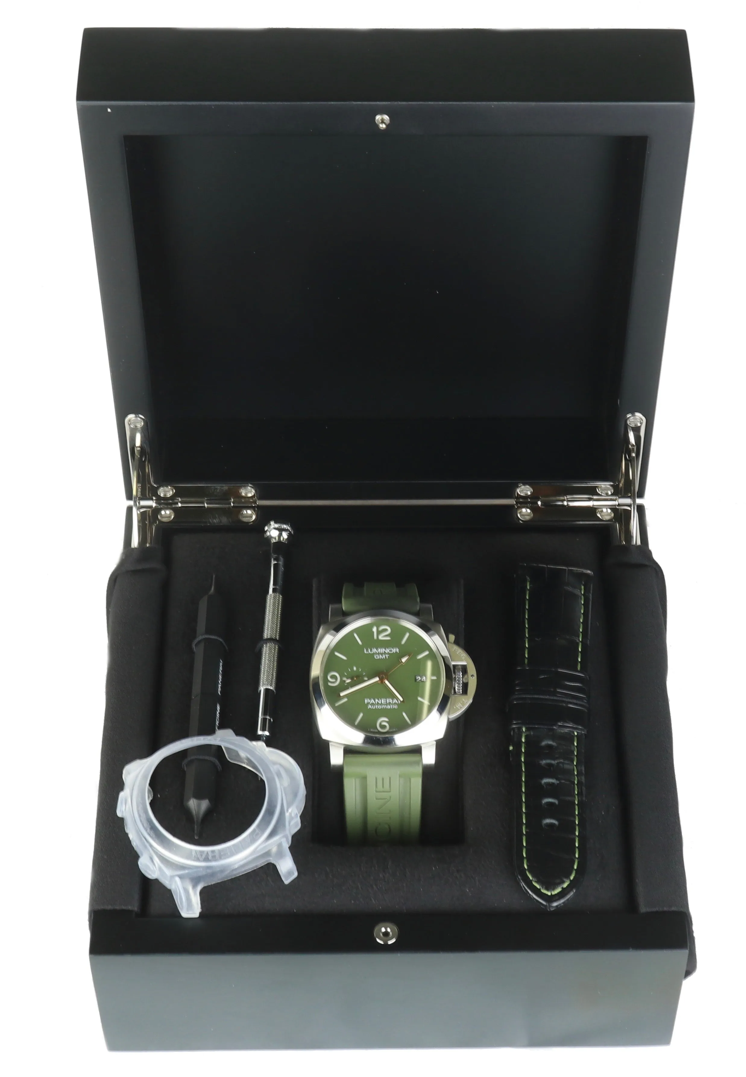 2020 Panerai Luminor 1950 3 Days GMT Mahendra Dhoni PAM01056 Green 44mm PAM 1056
