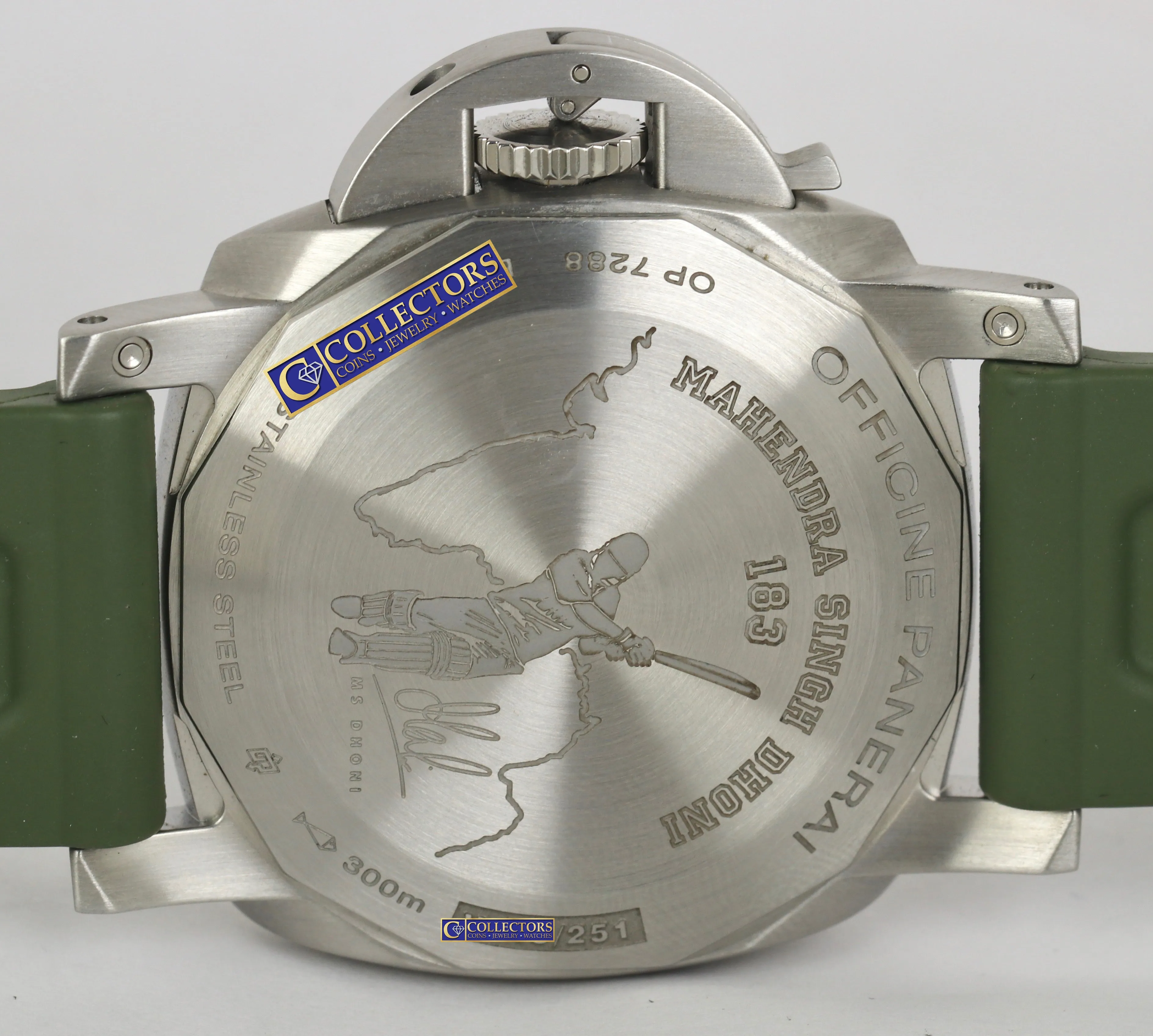 2020 Panerai Luminor 1950 3 Days GMT Mahendra Dhoni PAM01056 Green 44mm PAM 1056