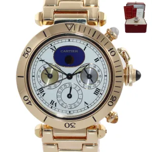 2022 Service Cartier Pasha 39mm Yellow Gold Three Time Automatic 0925 Watch
