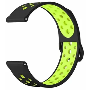 20mm Samsung Gear Sport silicone strap - Black & green