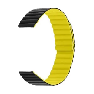 20MM Silicone Magnetic Watch Band - Black Yellow