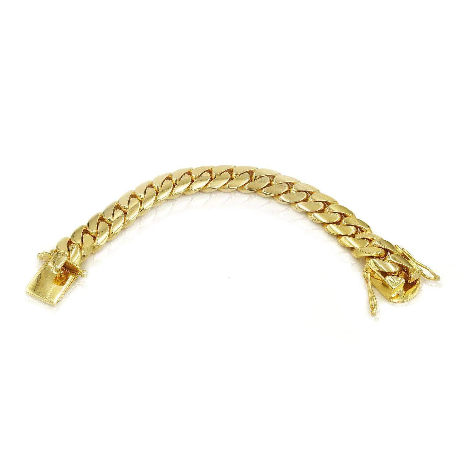 20mm Solid Cuban Link Bracelet in 14K Yellow Gold