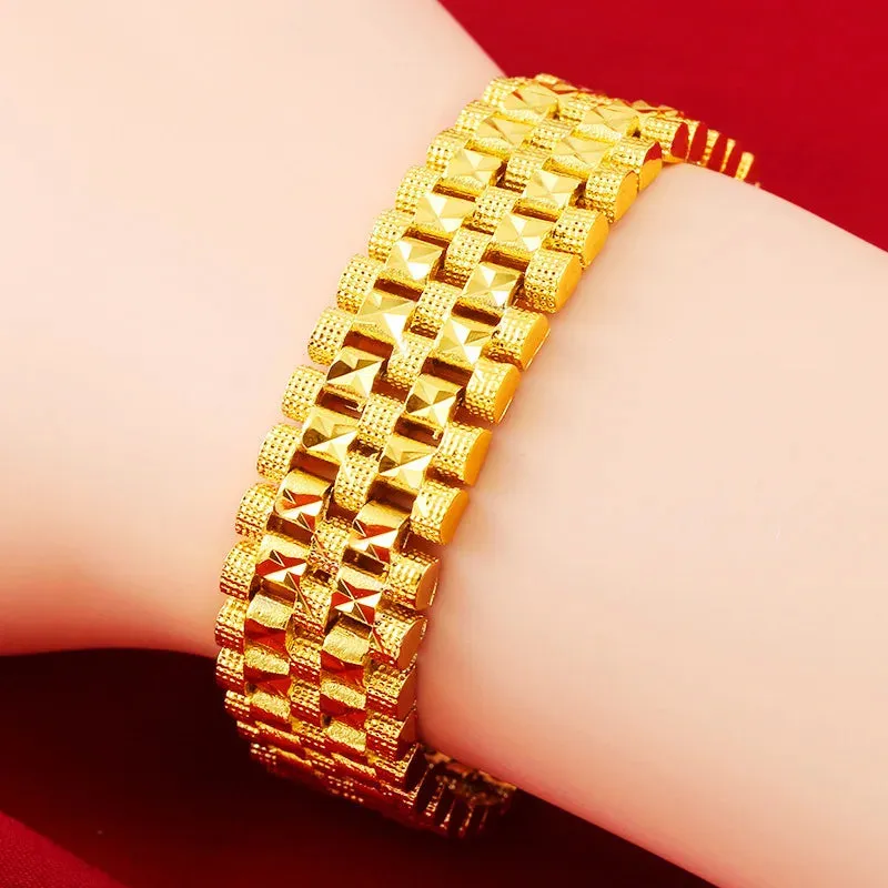 24K Plated Men's Bracelet Classic Tank Men's Bracelet Watch Chain