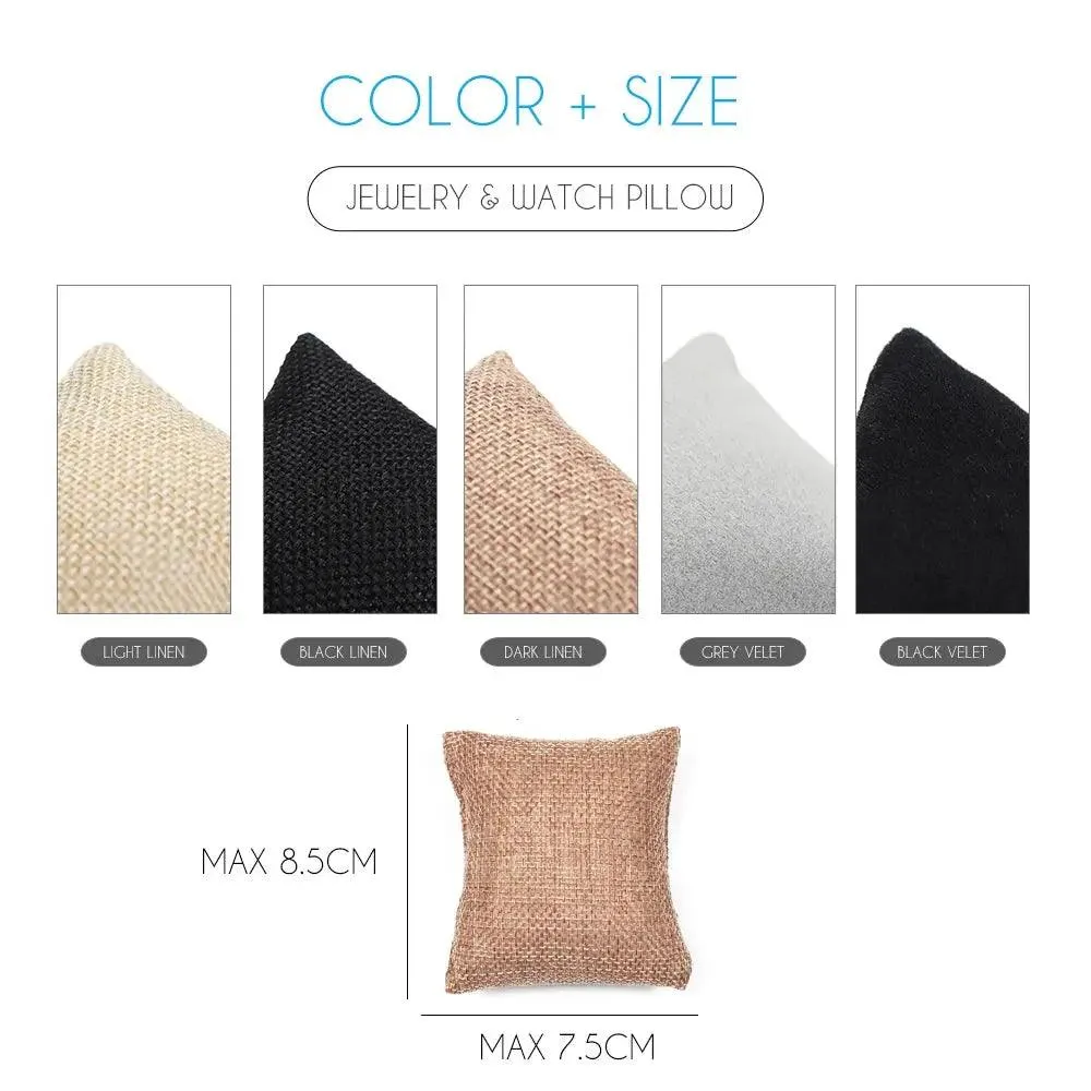 5 Colors Beige Black Grey Fabric Pillow For Watch Bangle Bracelet Display Holder Gift Jewelry Cushion DIY Accessories Wholesale