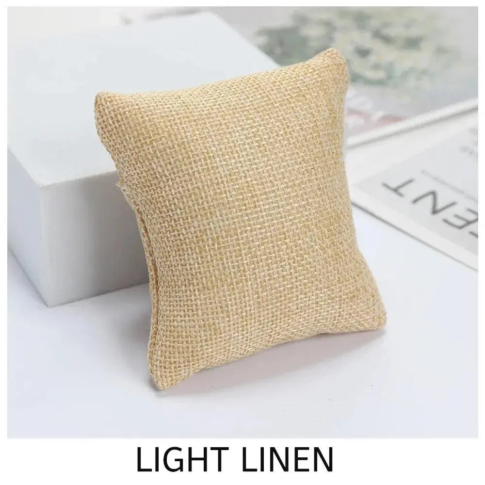 5 Colors Beige Black Grey Fabric Pillow For Watch Bangle Bracelet Display Holder Gift Jewelry Cushion DIY Accessories Wholesale