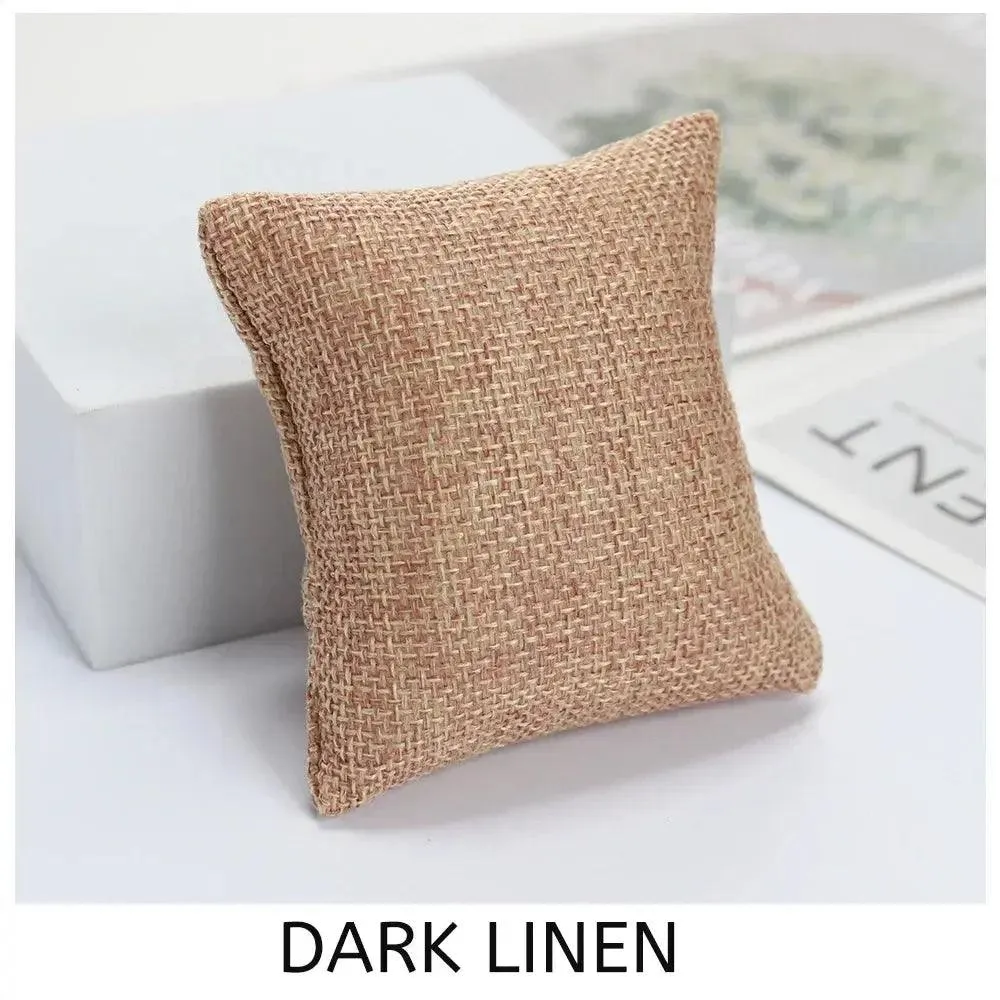 5 Colors Beige Black Grey Fabric Pillow For Watch Bangle Bracelet Display Holder Gift Jewelry Cushion DIY Accessories Wholesale