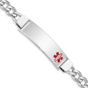 925 Silver Sterling 8mm Curb 6.5in to 8in Medical ID Alert Charm Bracelet