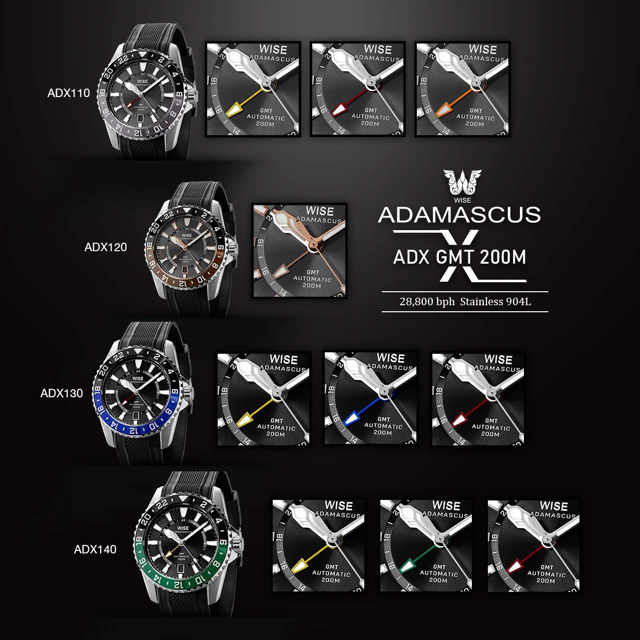ADAMASCUS ADX120 True GMT FKM Rubber Set